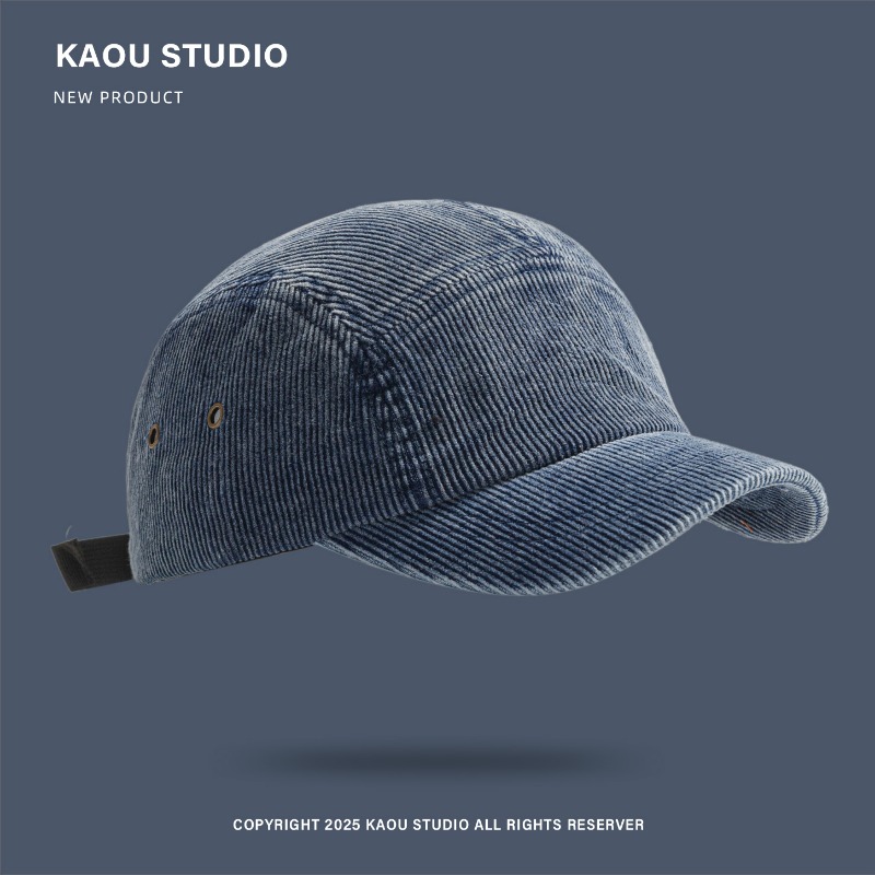 Corduroy Cap 5 Panel - Unisex 5-Panel Corduroy Cap, Solid Color